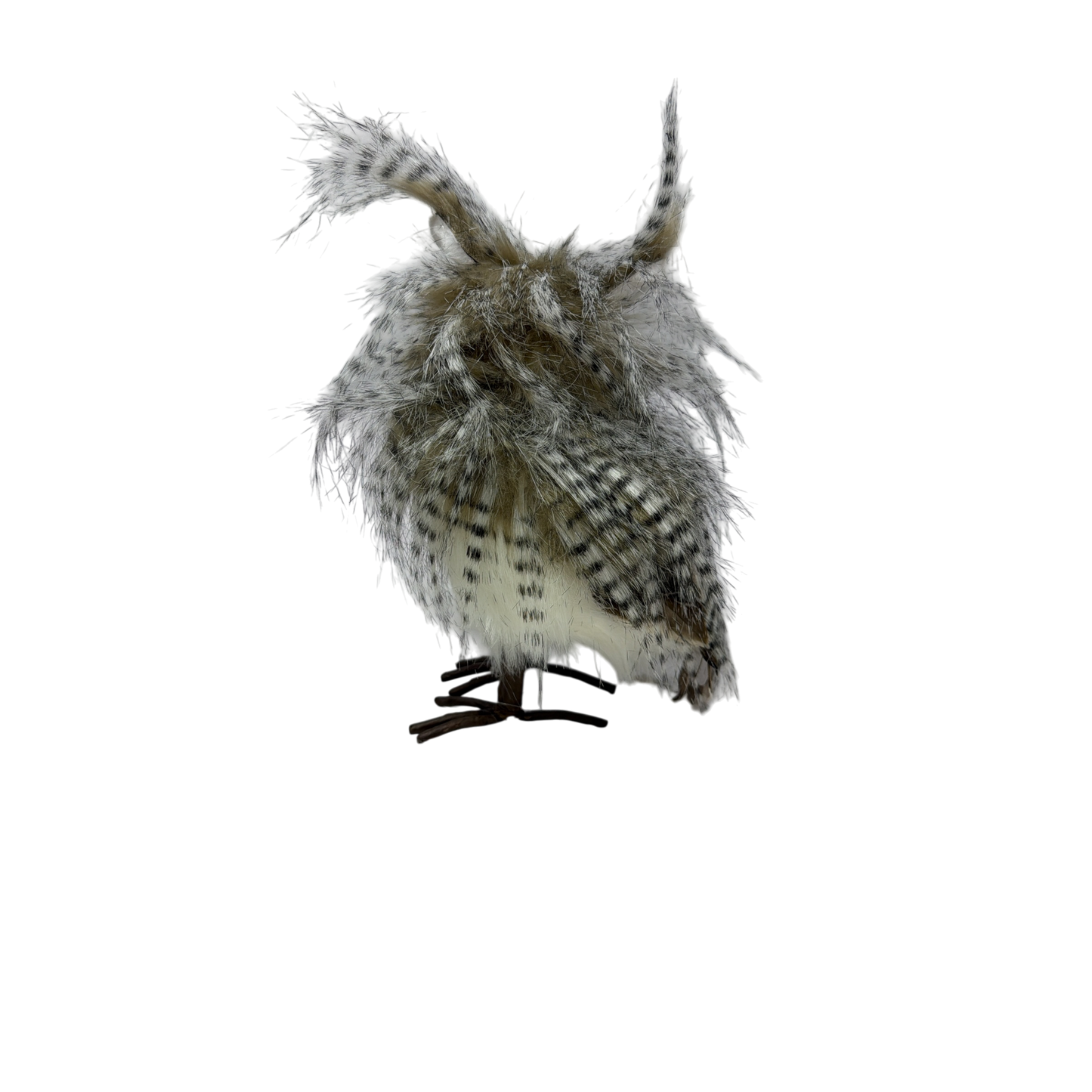 Faux Fur Owl Figurine Feathers Up