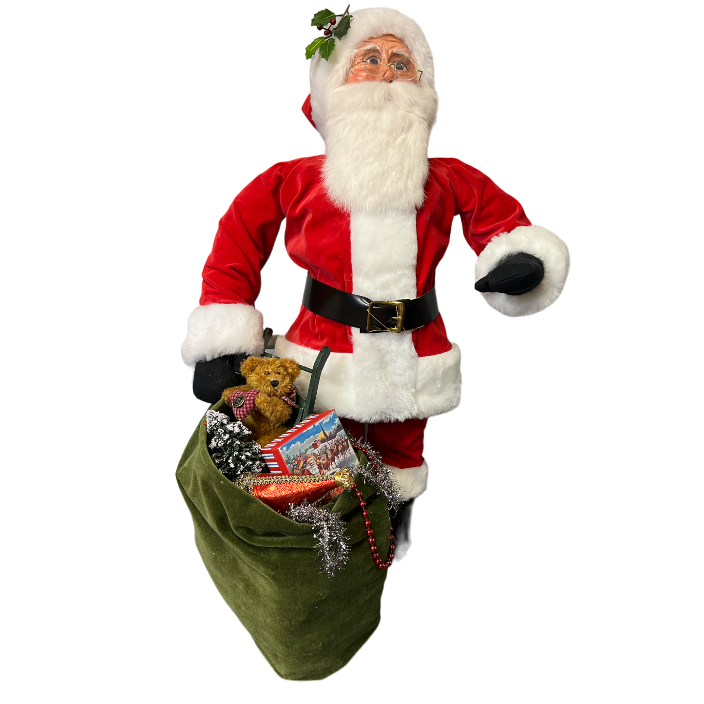 Byers Choice 30 inch Red Velvet Santa With Assorted Toys