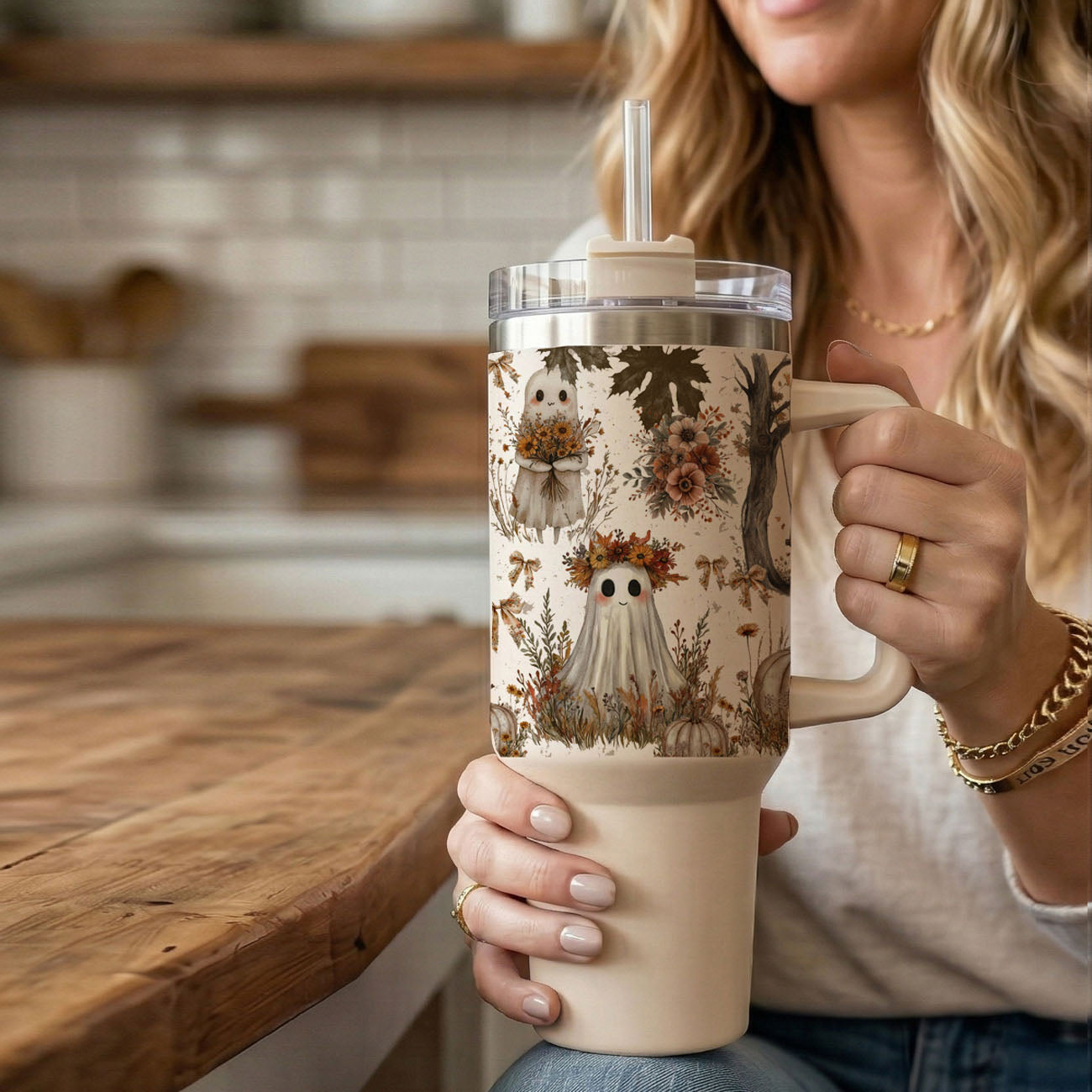 Bohemian floral cottagecore Halloween tumbler design
ghost tumbler for cozy home aesthetic
cozy ghost tumbler for pumpkin spice lovers
cute spooky coffee cup with handle
Autumn ghost tumbler with flowers and pumpkins
Cottagecore spooky tumbler with sunflower details
Boho chic Halloween tumbler with floral ghosts
Fall floral tumbler with ghost and pumpkin artwork