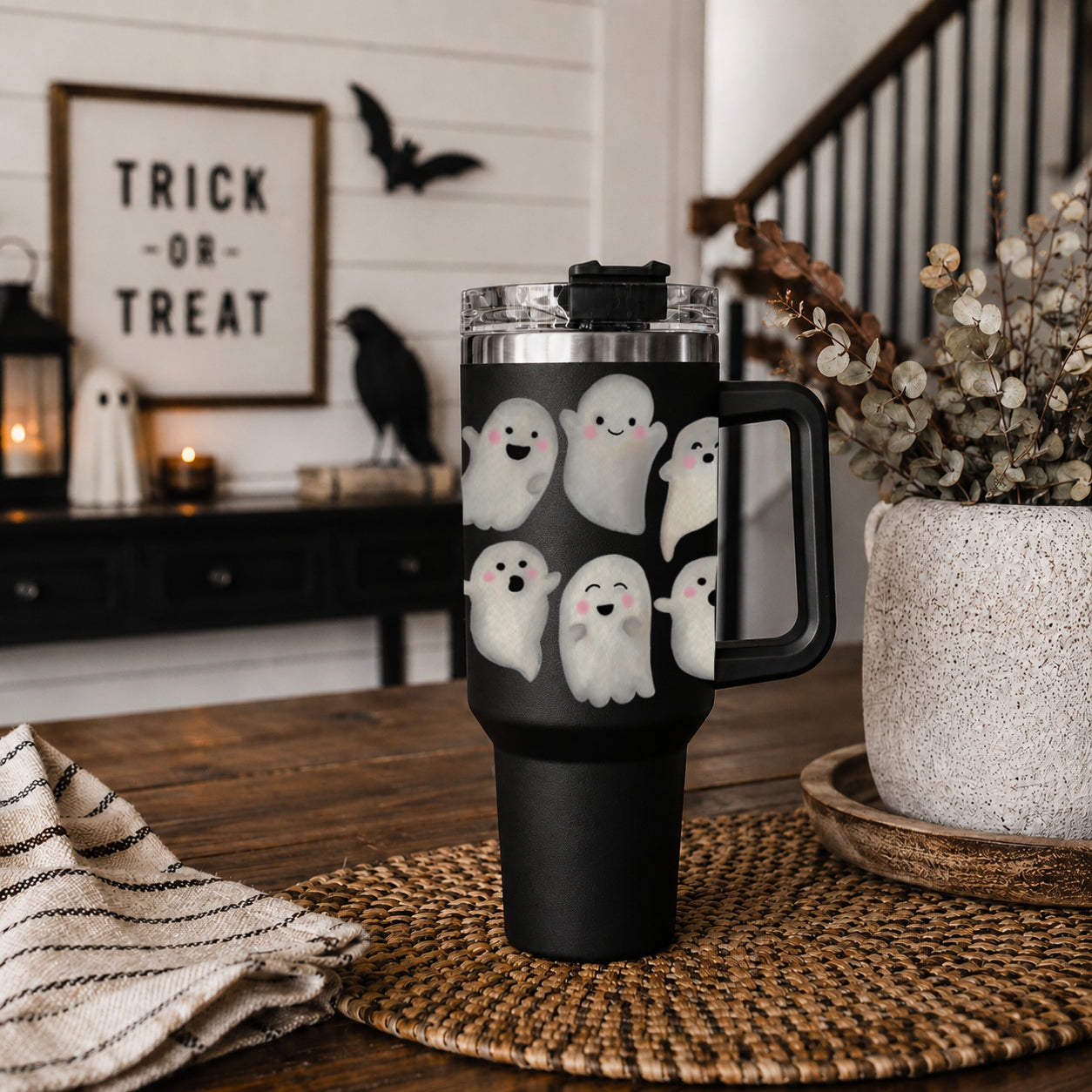 SEO phrase for cute ghost spooky season tumbler
Product image alt text for black ghost tumbler
Alt text for 40oz Halloween tumbler with ghosts
Search optimized spooky season tumbler with ghost design
Google search phrase for cute Halloween ghost tumbler