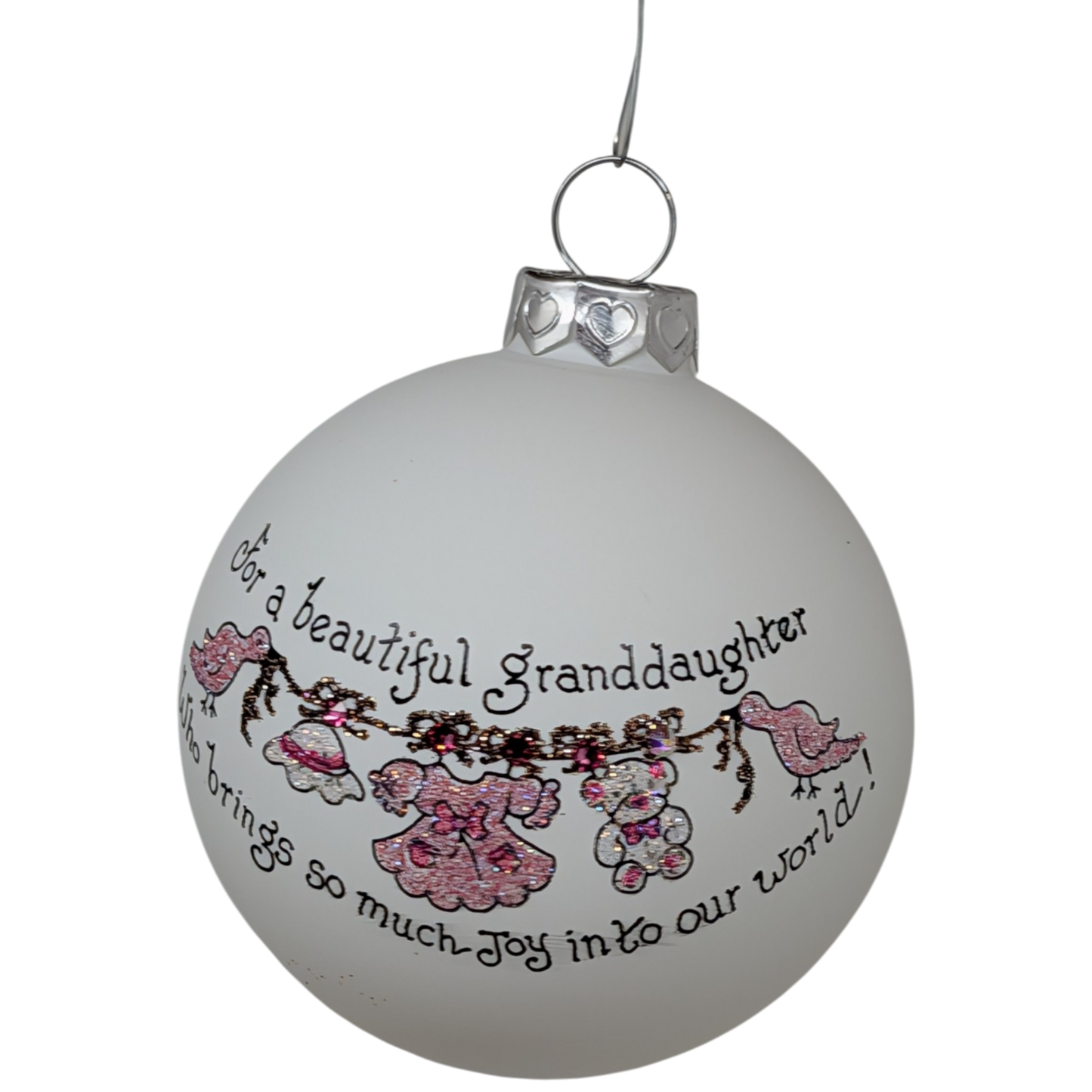 Christmas Keepsake Glass Ornament - For a Beautiful Granddaughter