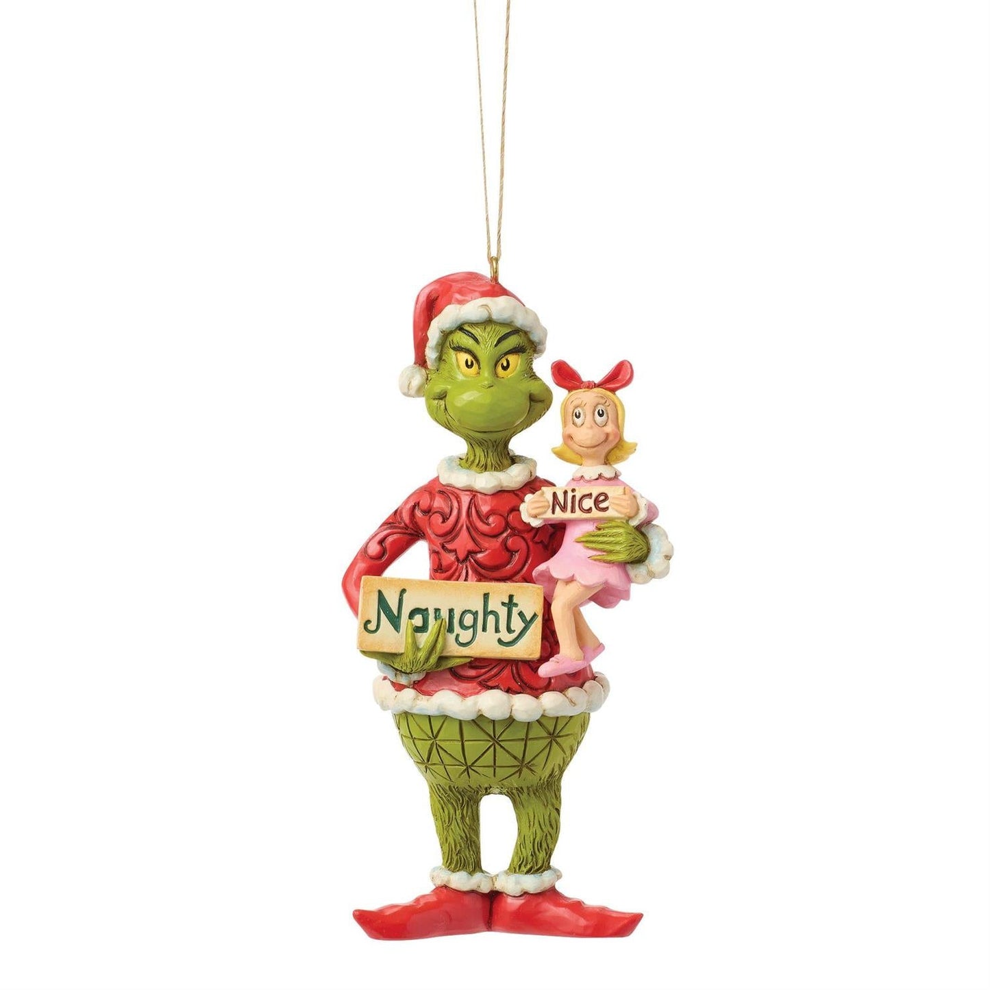 Grinch and Cindy Lou with Sign Ornament