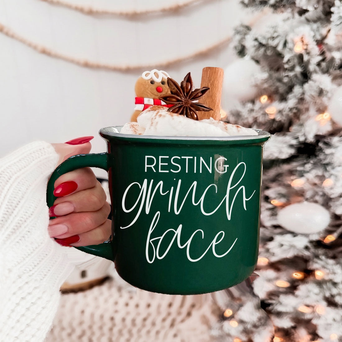 Christmas party gift exchange
gift for sarcastic friend
gift for someone who hates mornings
funny caffeine lover gift
coffee addict Christmas present
Christmas coffee cup lifestyle photo
green mug Christmas home decor photo