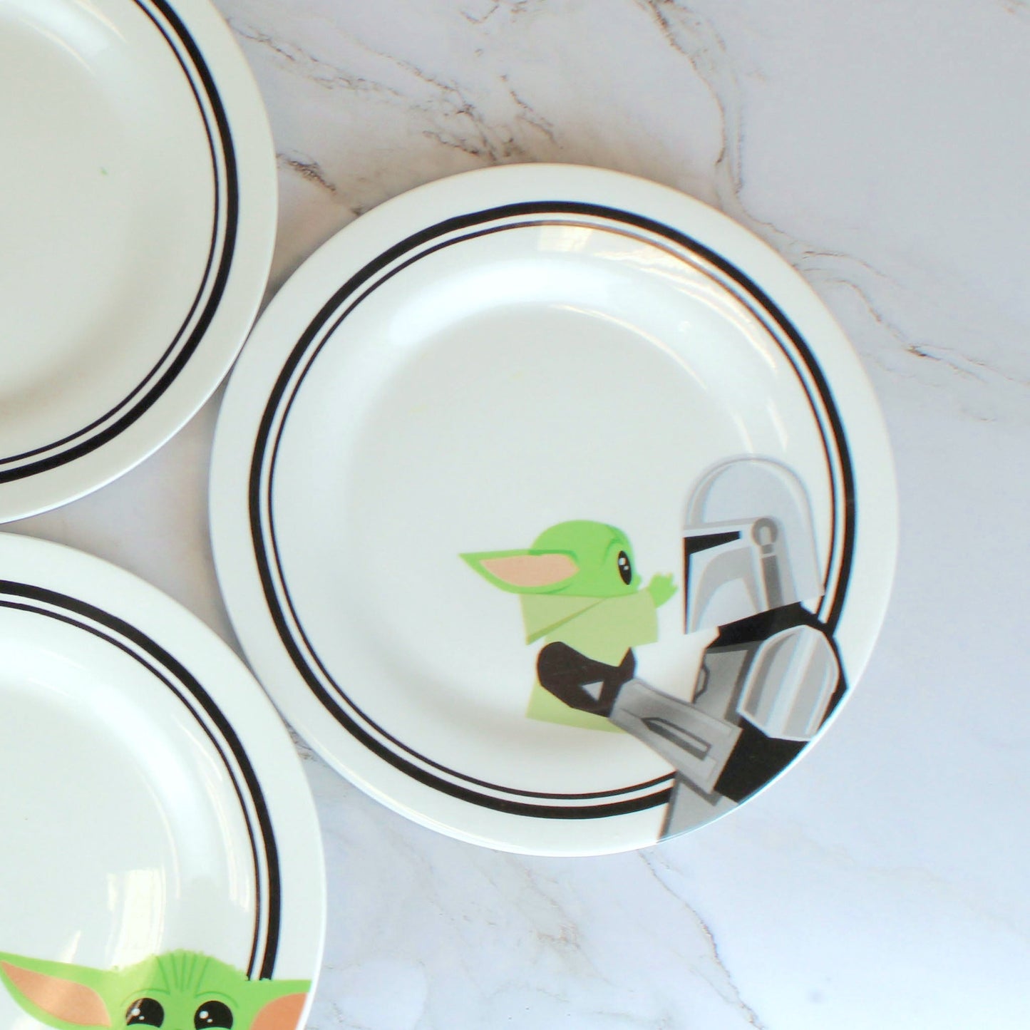 Grogu & Mandalorian Star Wars Ceramic Plate Set 4-Piece