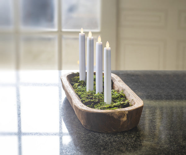 White LED Resin - 2 Piece Taper Candle Set