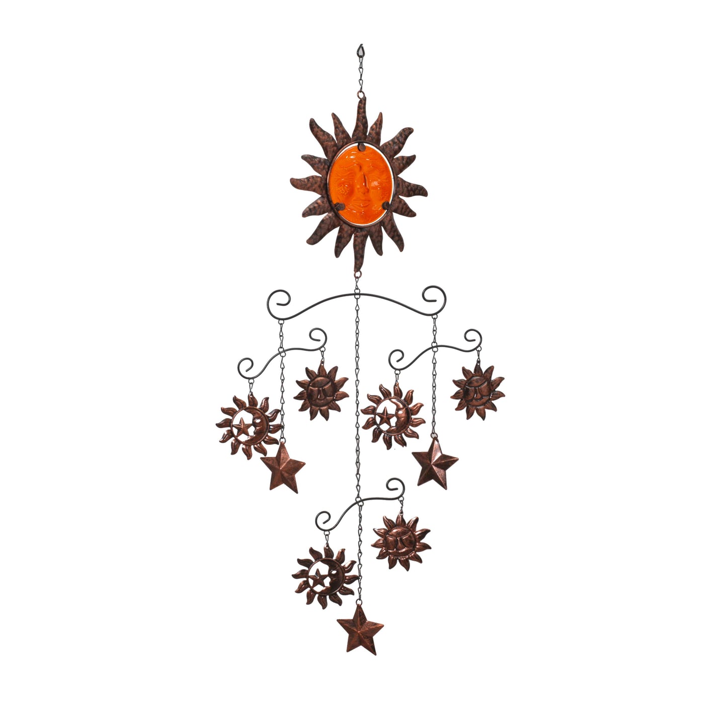 Metal & Fused Glass Sun & Moon Mobile