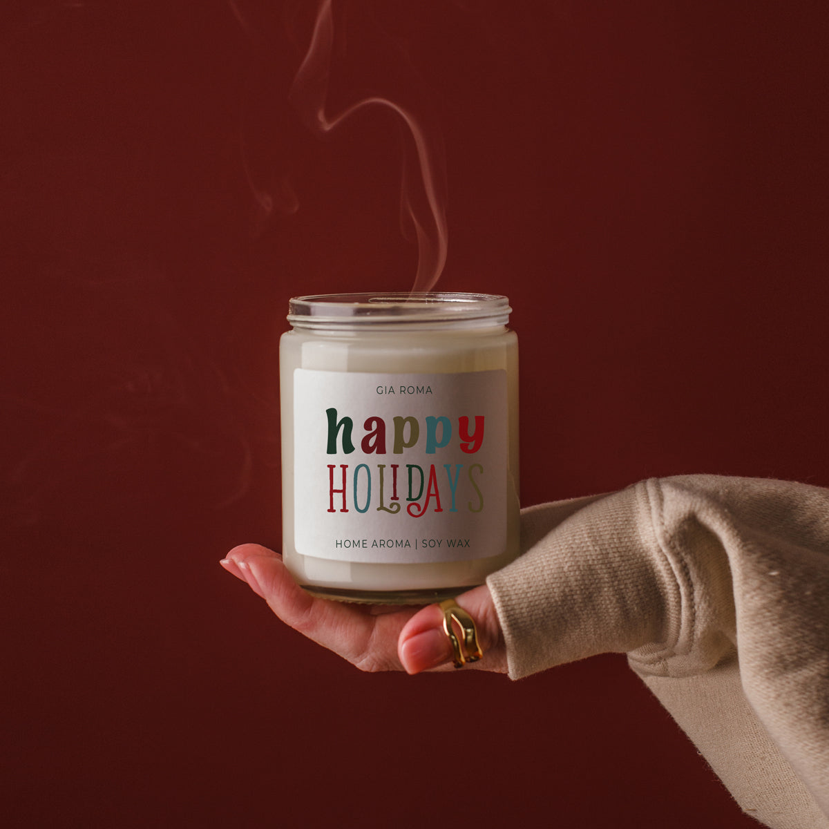 Happy Holiday Candle