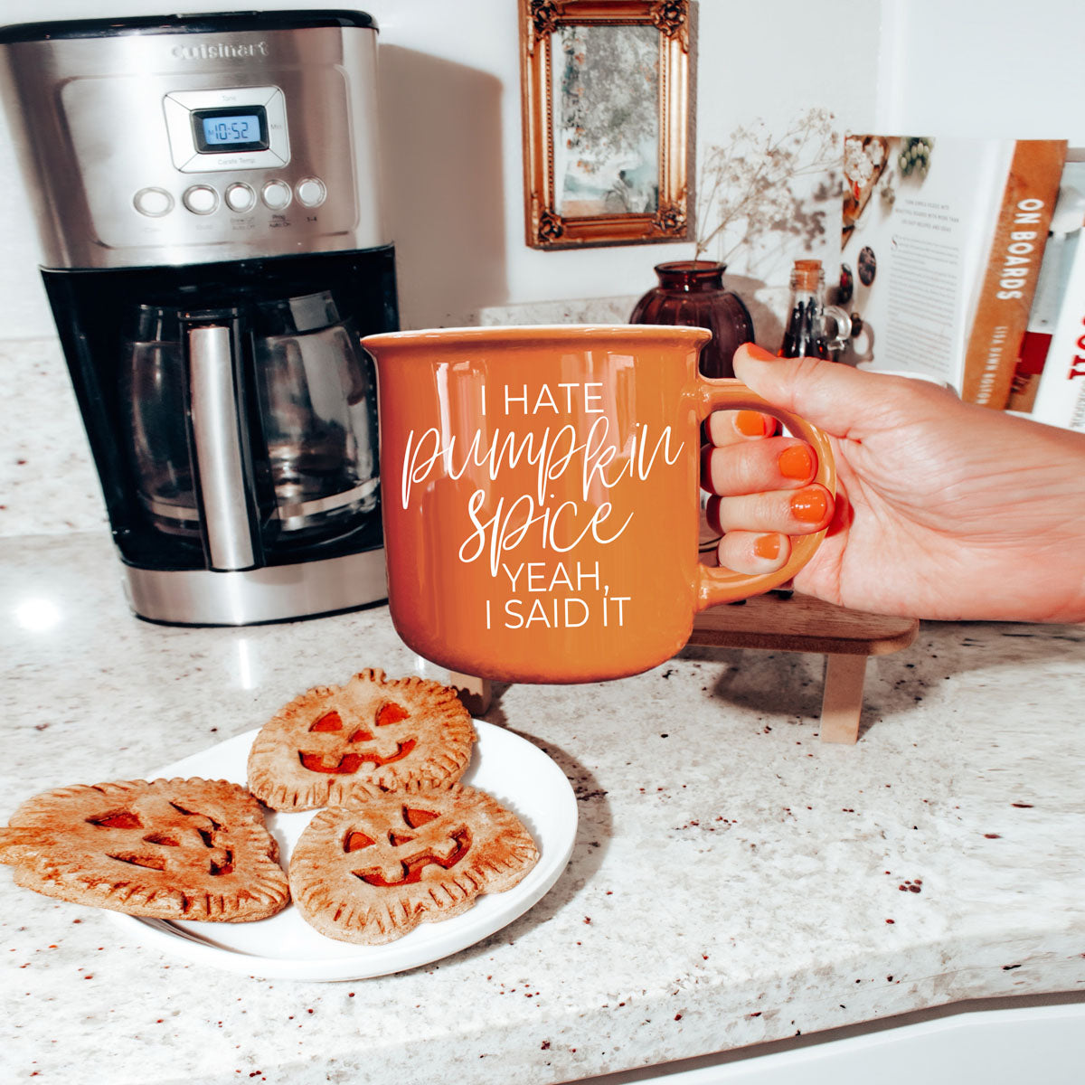 non pumpkin spice fall coffee mug
funny autumn drinkware for coffee lovers
orange mug for fall decor and halloween season
sarcastic fall coffee mug for women