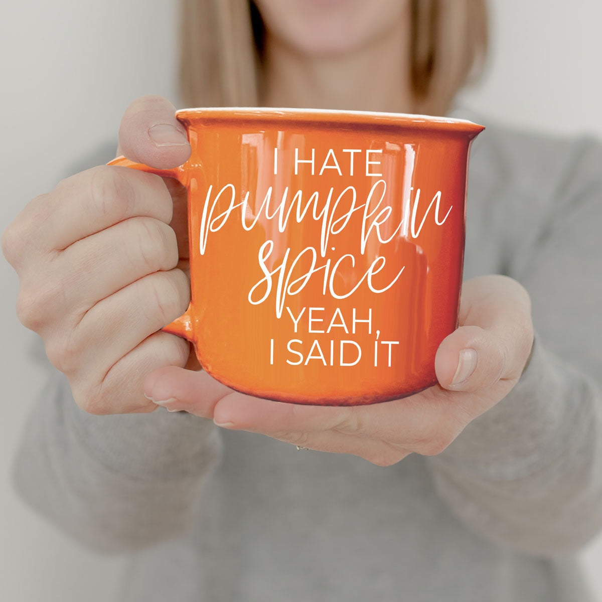 funny office mug for fall and halloween
autumn coffee bar decor with bright orange mug
cheeky fall mug with anti pumpkin spice quote
funny fall drinkware for friends and coworkers