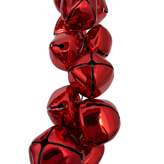 70 Inch Metal Jingle Bell Garland - Red