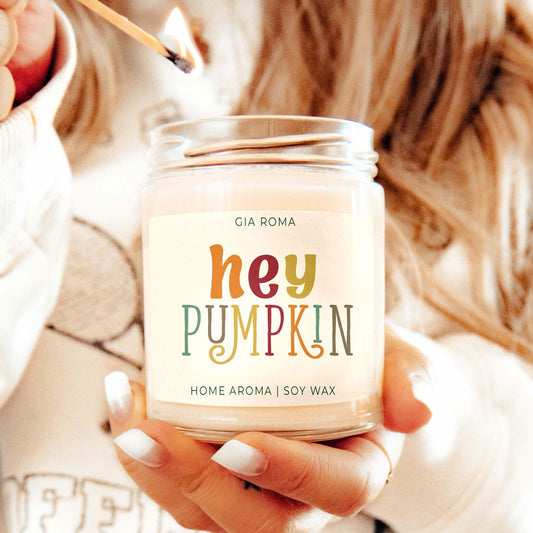 Pumpkin candle with lid
