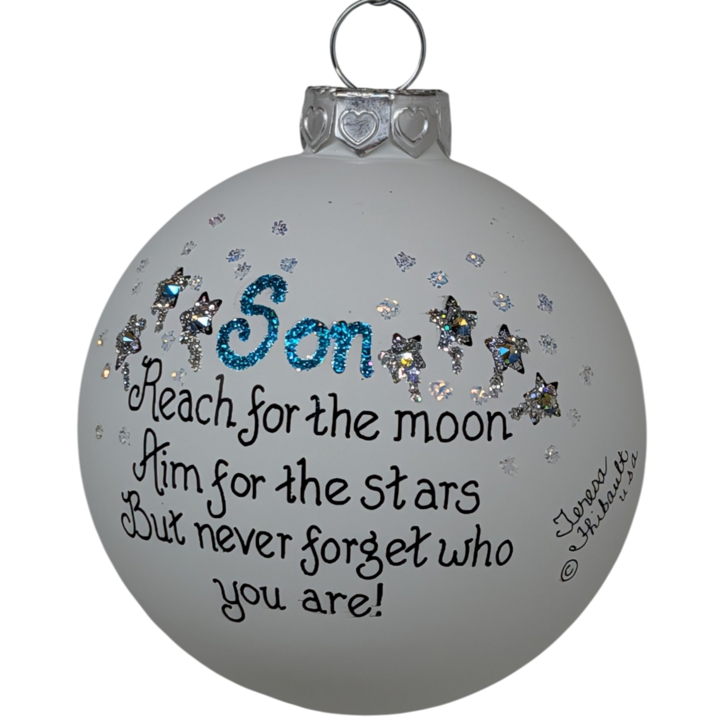 Christmas Keepsake Glass Ornament - Son - Reach for the Moon
