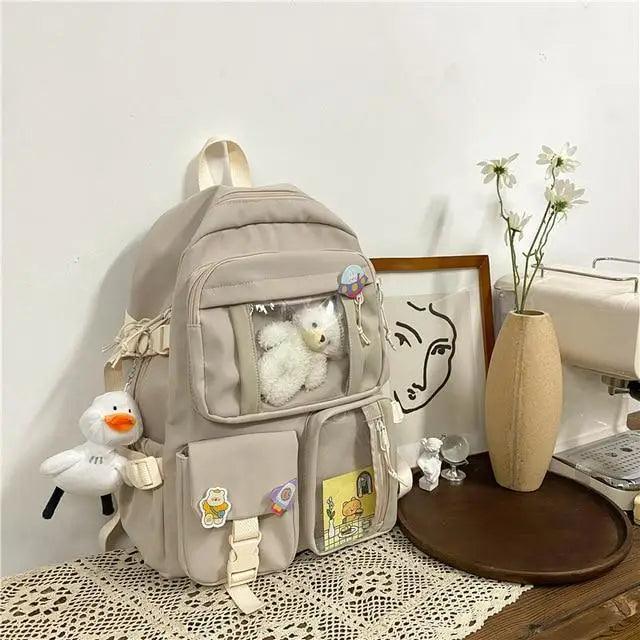 High Quality Nylon Large Capacity Waterproof Backpack For Female And Girls - Trendy College/Schoolbag