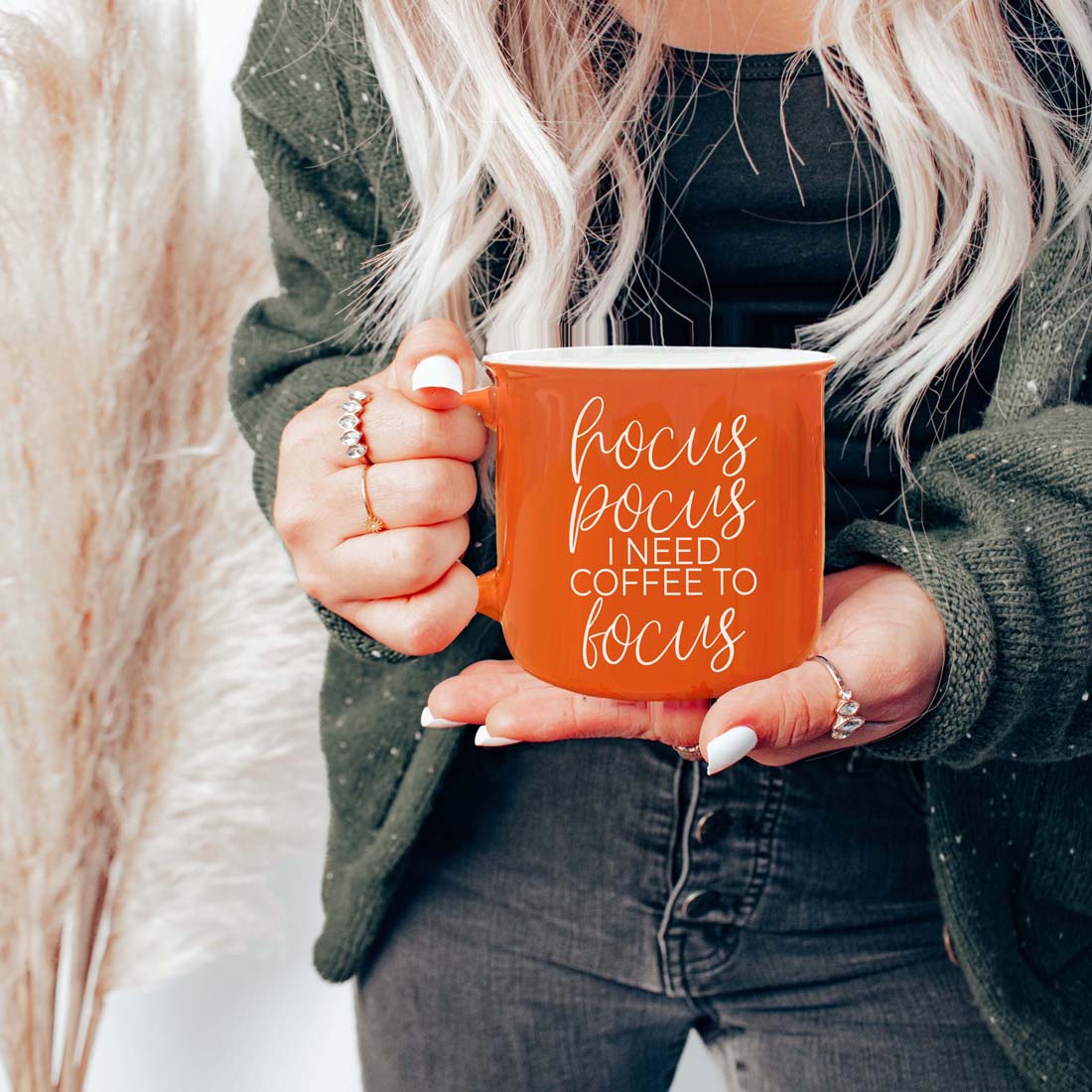 Hocus Pocus Need to Focus Mugs Orange