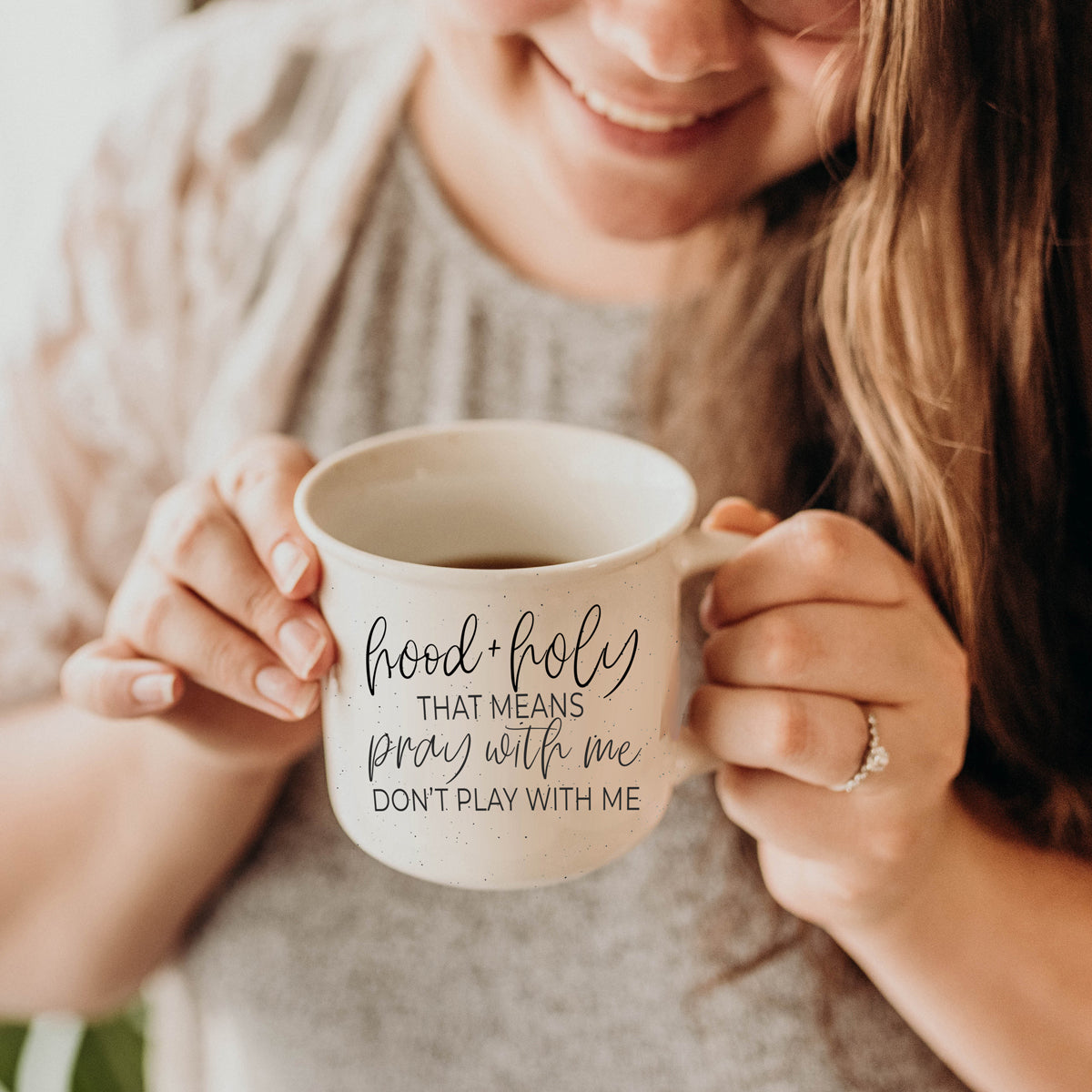 spiritual humor coffee cup
holy hood ceramic mug