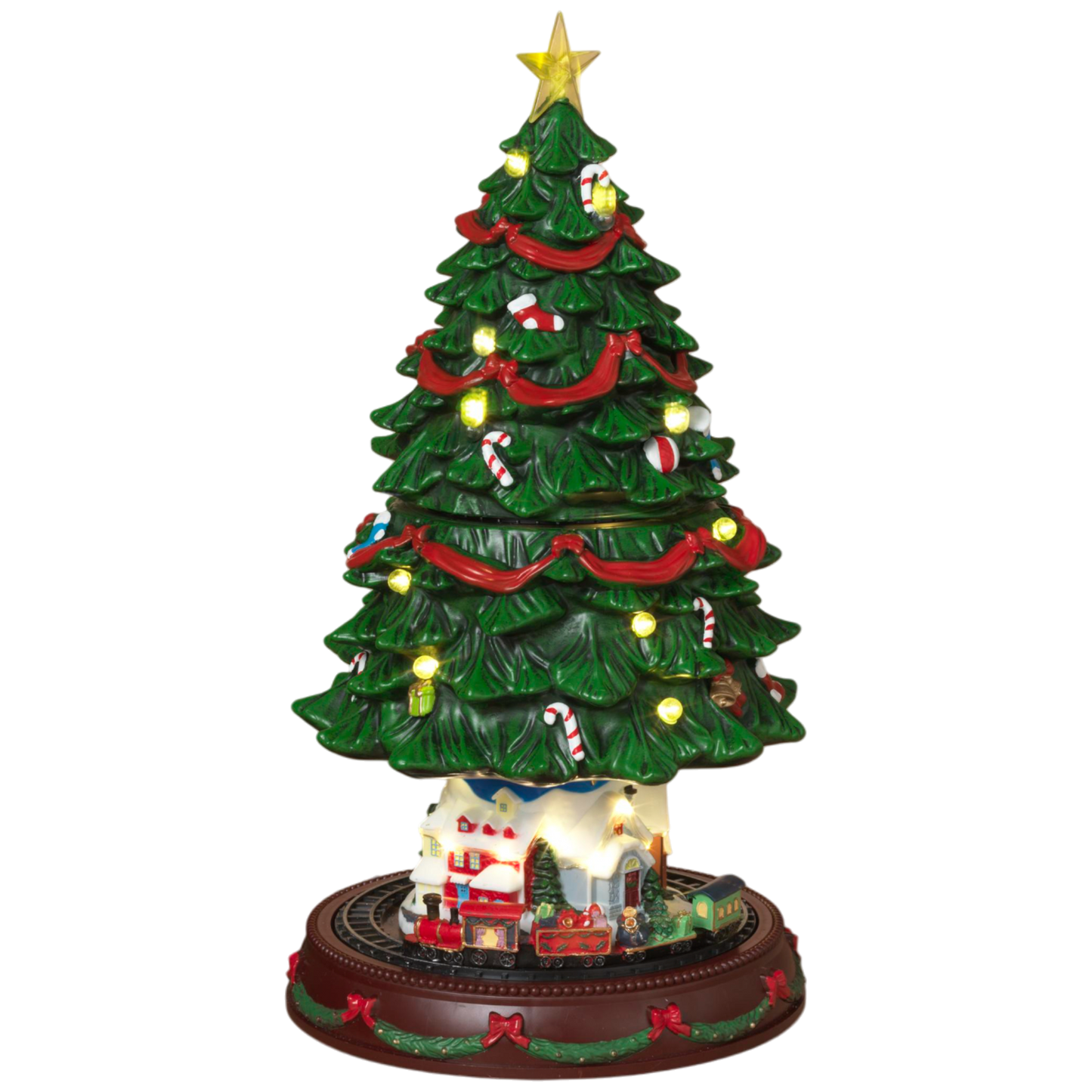 Lighted Musical Tree Village with Moving Train