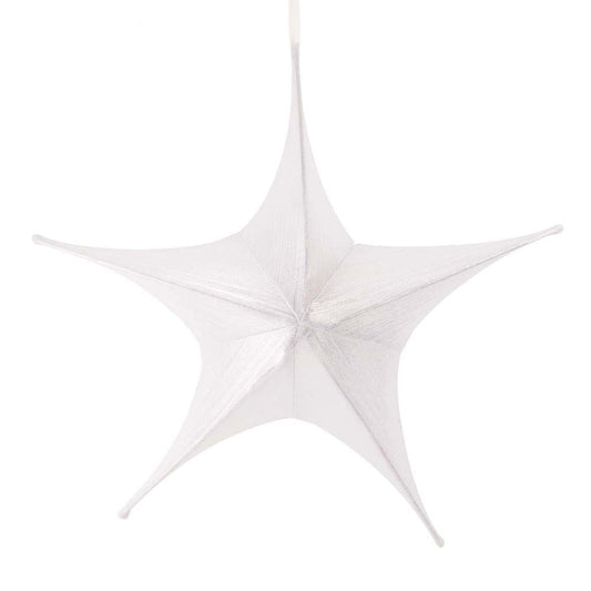 32 Inch Metalic Silk Foldable 3D Star - Silver