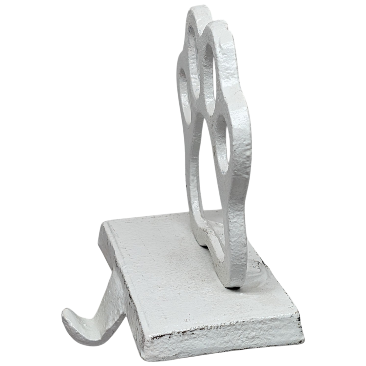 Cast Iron Paw Print Stocking Holder - White