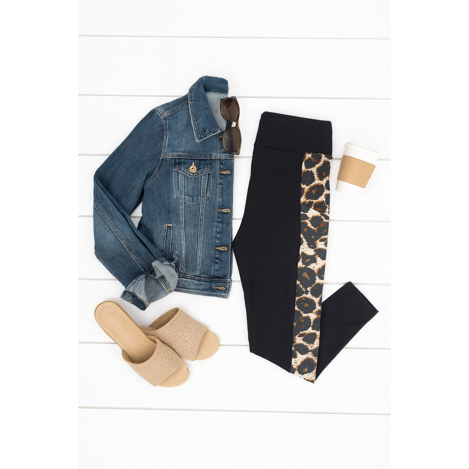 Stylish leopard print panel leggings for everyday wear