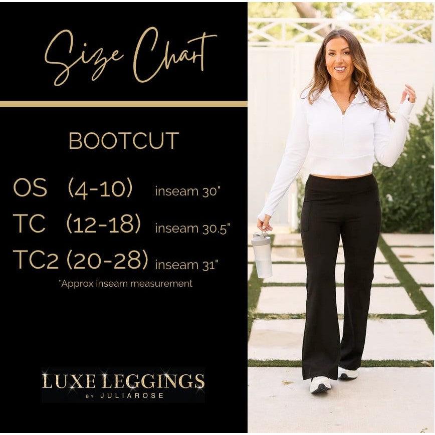 High-waisted black bootcut leggings by Julia Rose, Julia Rose women’s flared black leggings lifestyle image