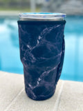 Tumbler Sleeve With Handle "Black Marble"