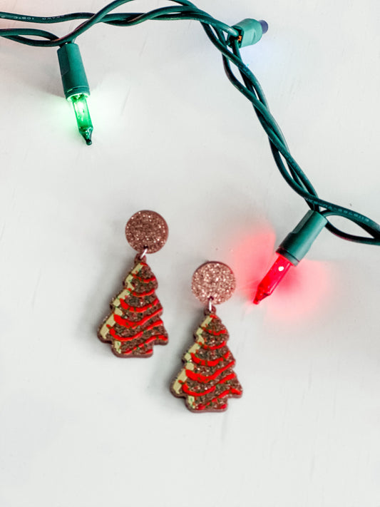"Christmas Tree Brown" Dangle Earrings