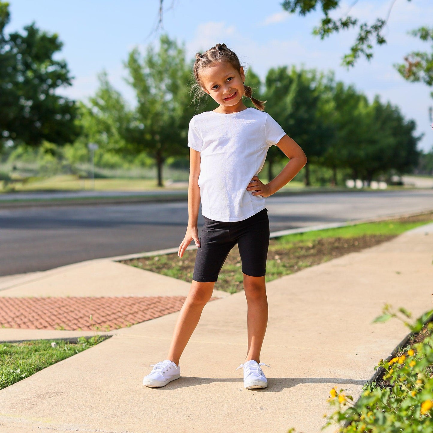 Julia Rose kids luxe leggings capris and biker shorts, Kids wearing Julia Rose luxe leggings