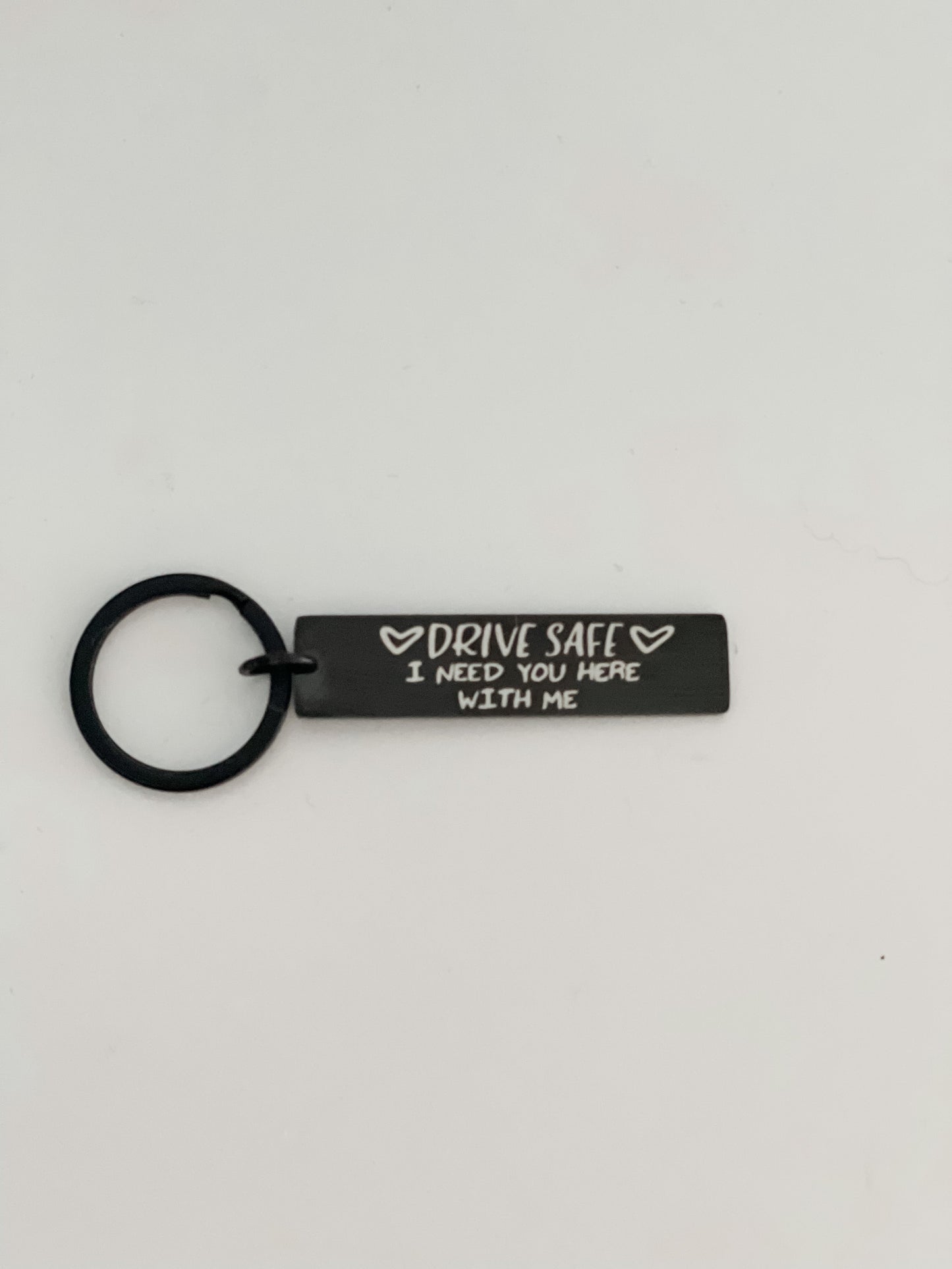 Drive Safe Black Keychain