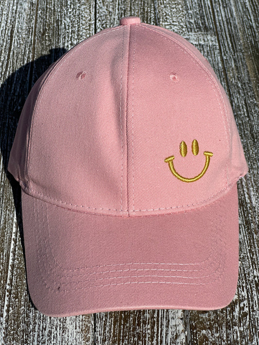 "You Make Me Smile" Pink Baseball Hat