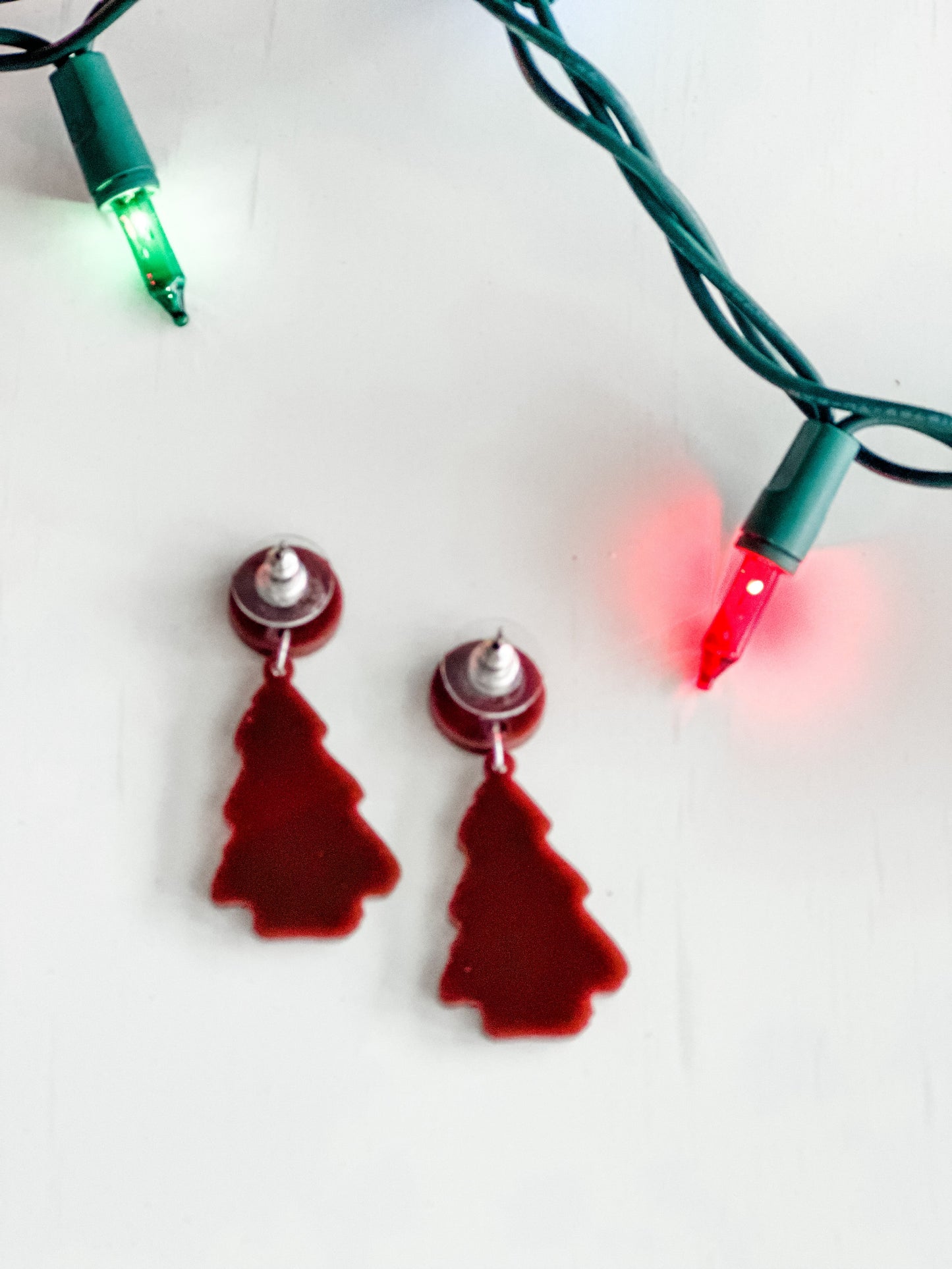 "Christmas Tree Brown" Dangle Earrings