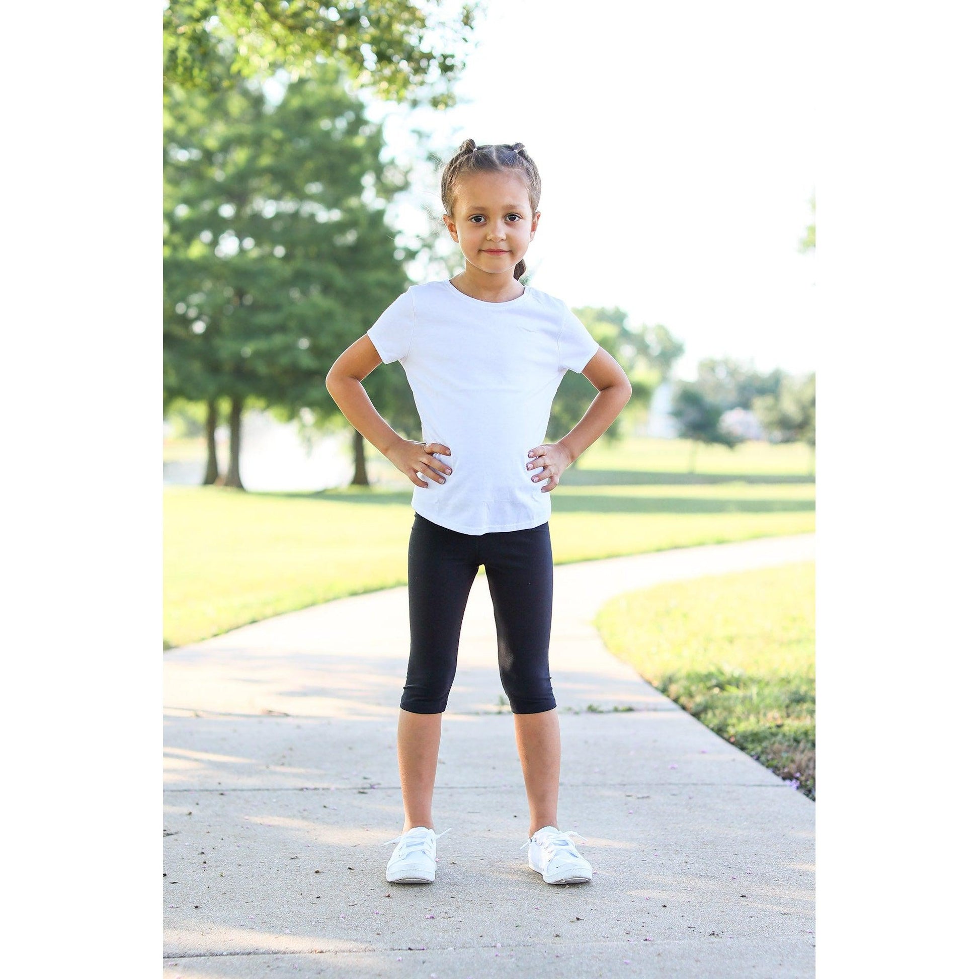 Julia Rose kids luxe leggings capris and biker shorts, Kids wearing Julia Rose luxe leggings