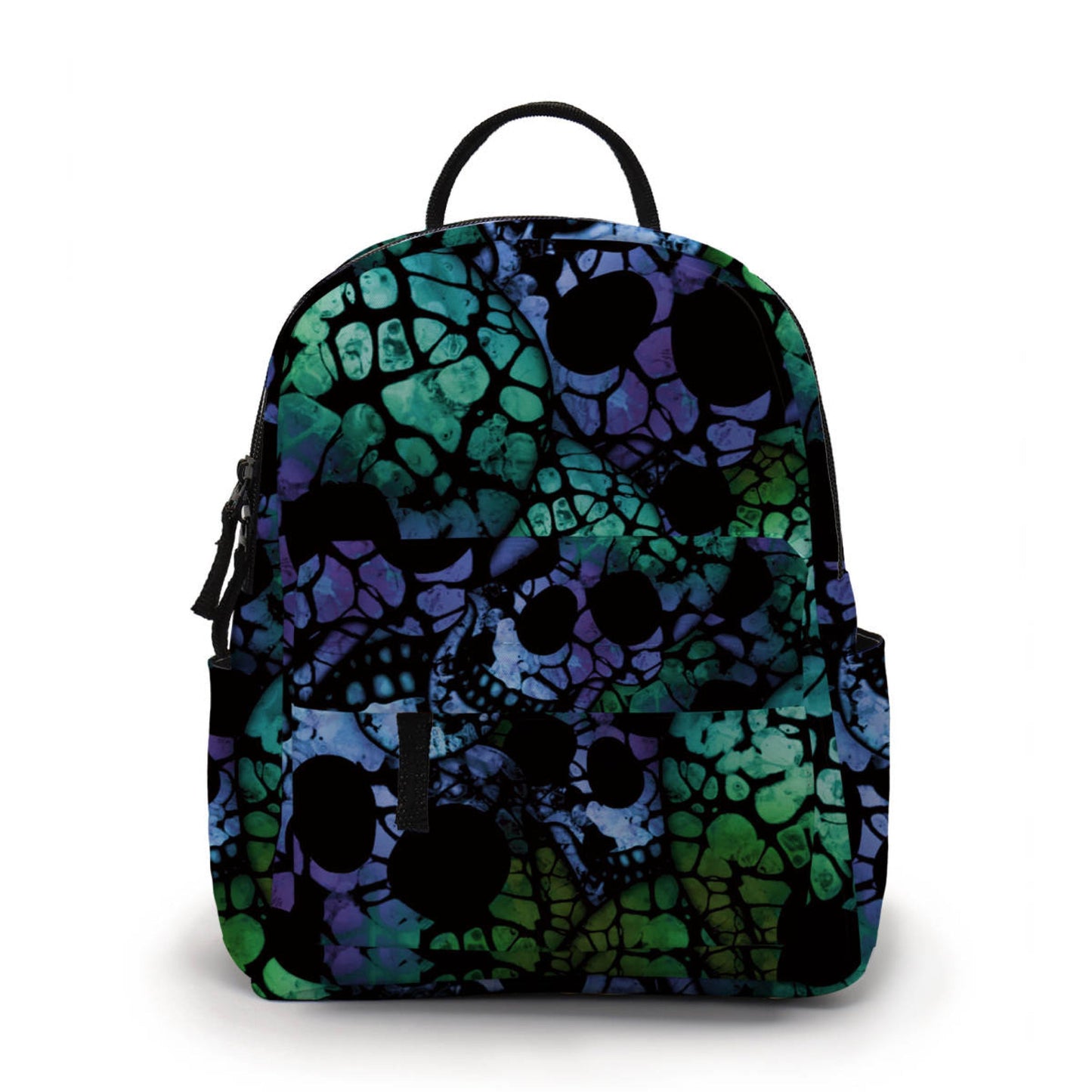Mini Backpack - Halloween Blue Green Skull