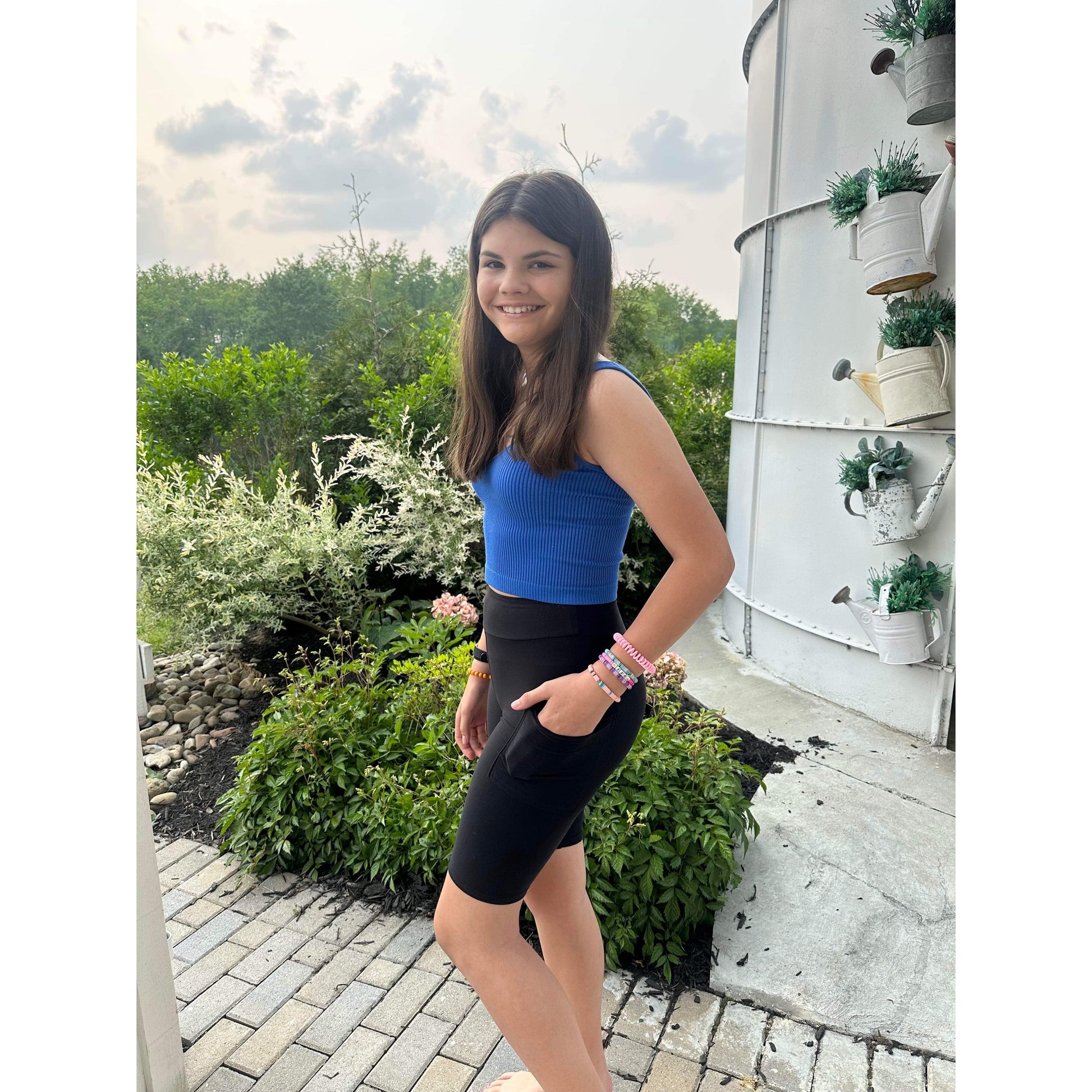 Julia Rose kids luxe leggings capris and biker shorts, Kids wearing Julia Rose luxe leggings