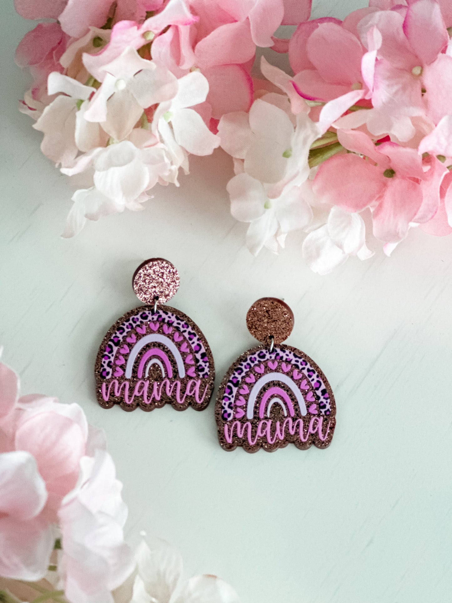 Mama Earrings "Pink Rainbow"