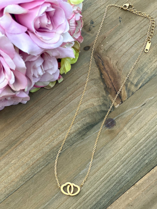 Two Hearts "Gold" Necklace