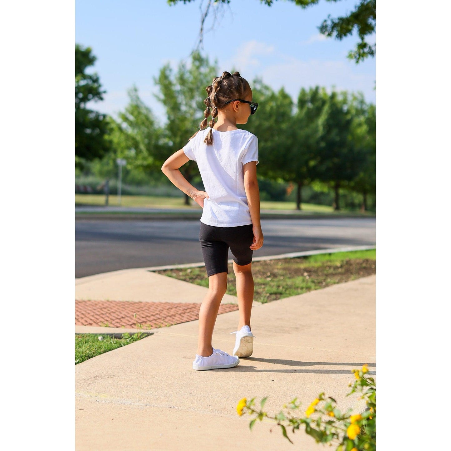 Julia Rose kids luxe leggings capris and biker shorts, Kids wearing Julia Rose luxe leggings