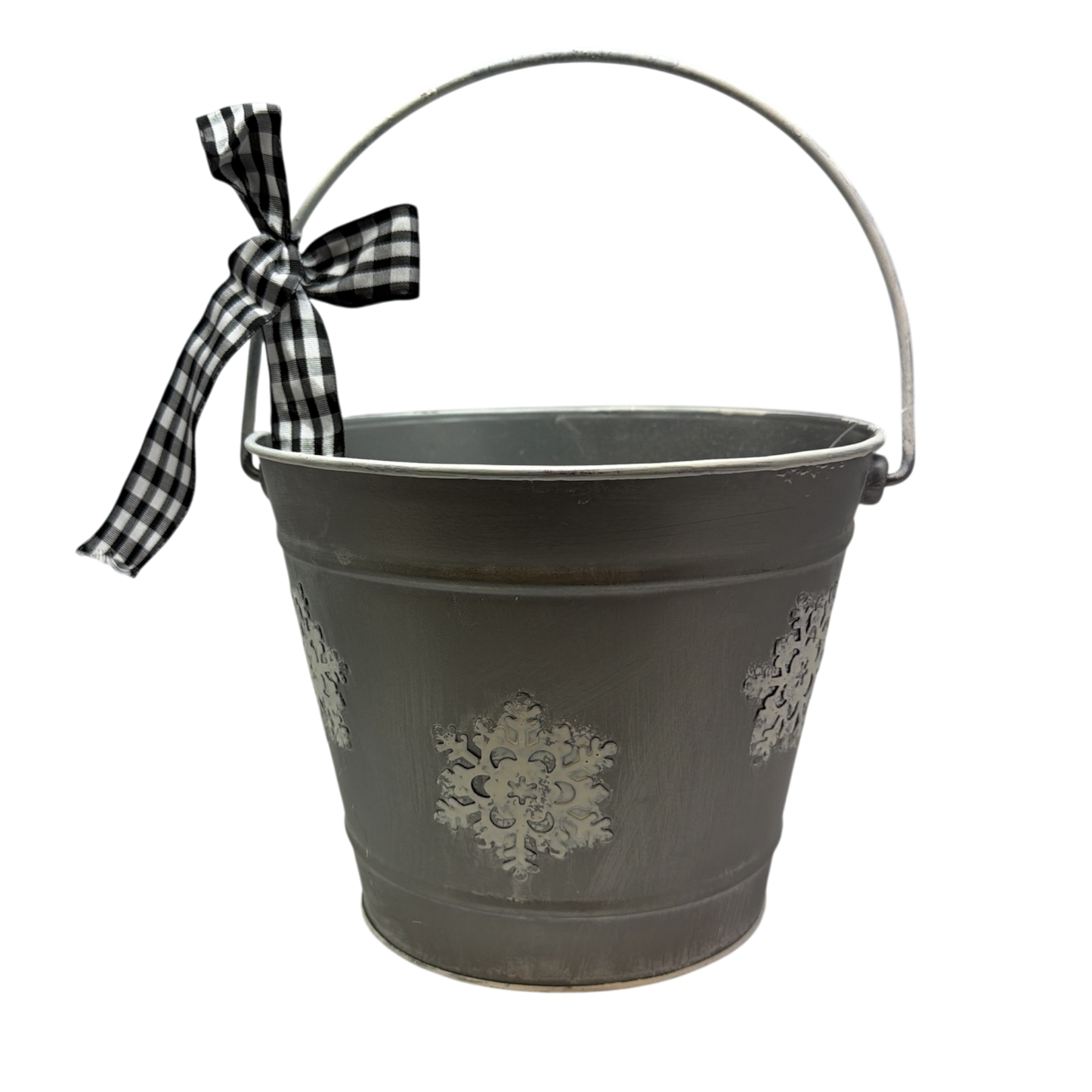 Metal Christmas Snow Bucket - Small
