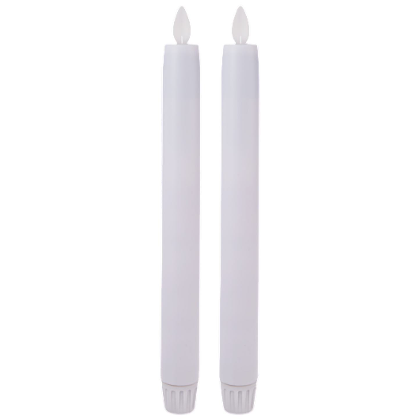 White LED Resin - 2 Piece Taper Candle Set