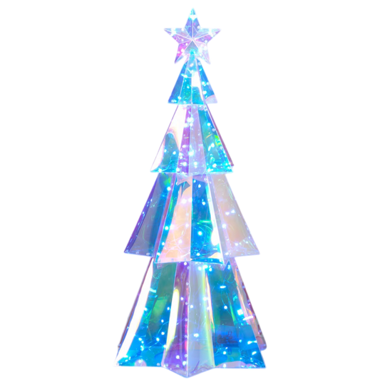 USB Lighted Holographic Holiday Tree with Remote Control - 32 Inch