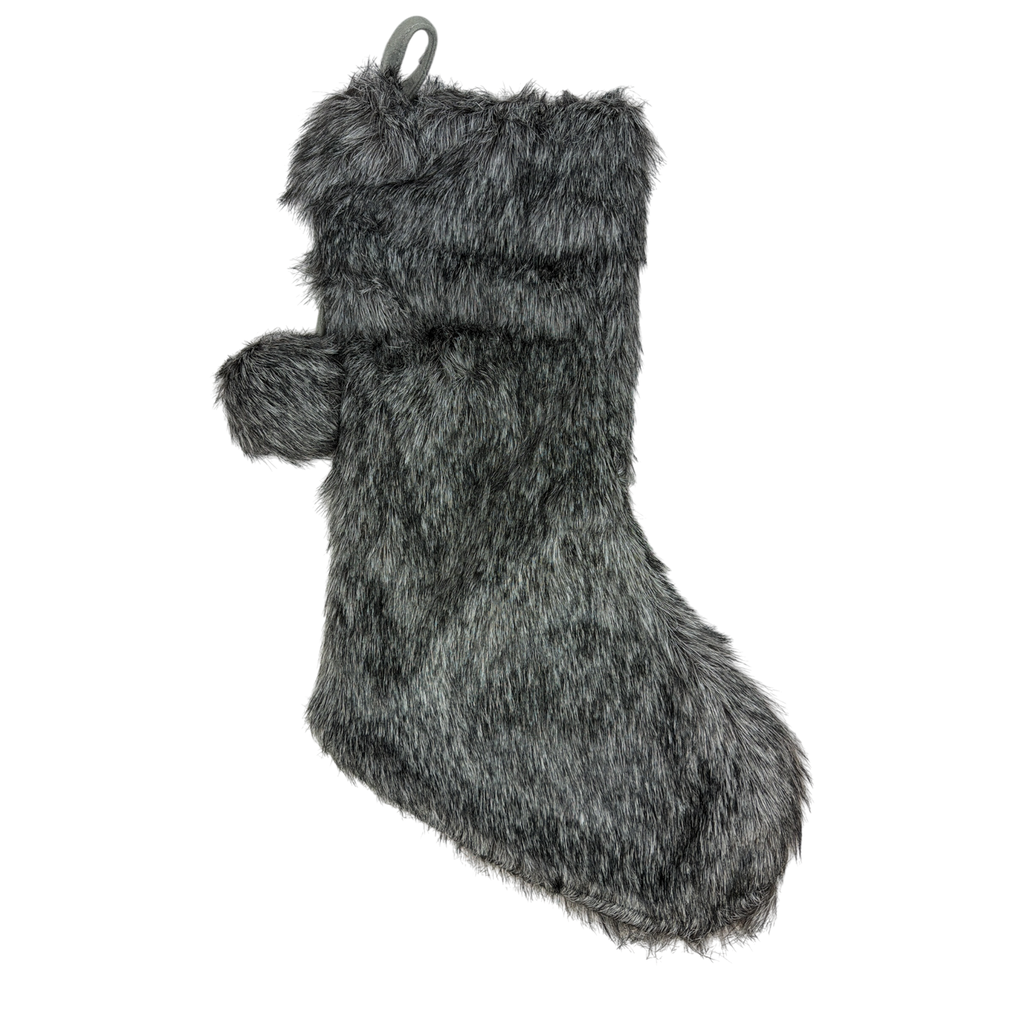 Grey Faux Fur Stocking