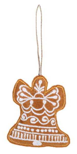 Graceful Gingerbread Bell Stitched Ornament