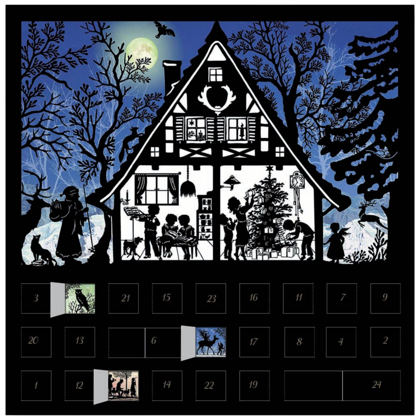 Warmth Within, Wonder Without: The Heart of Home at Christmas Silhouette Advent Card