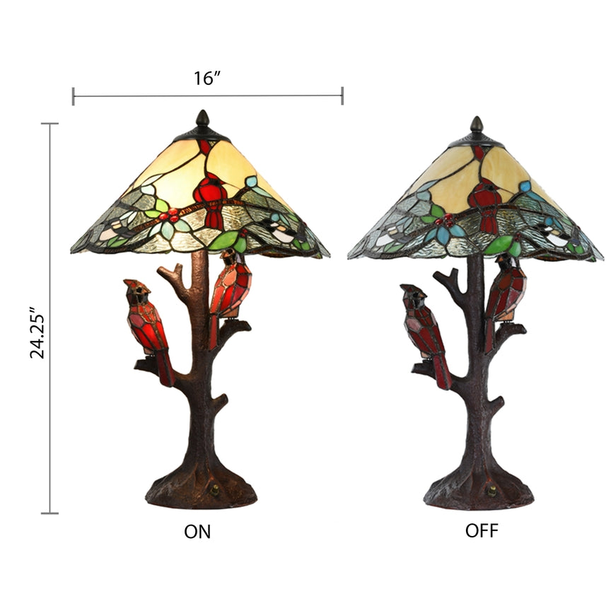 Remi Multicolor Triple-Lit Cardinal Table Lamp