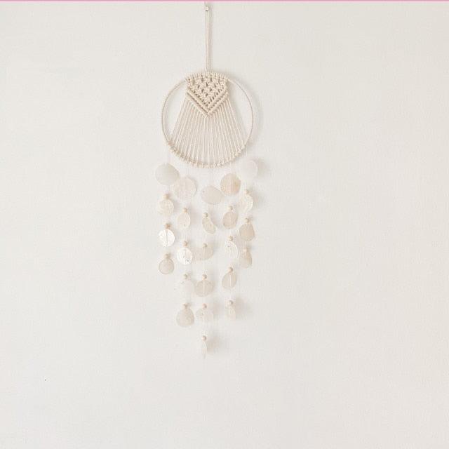 Korean Style Home Shell Melodious Sound Wind Chime Room Decoration Ornaments Nordic Hanging Wind Bells Wall Pendant For Home Office Kids Room Nursery Decor Gifts Photography Hanging Wind Chimes