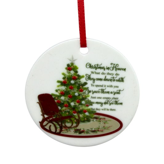 Christmas in Heaven Quote Ornament - A Touching Tribute