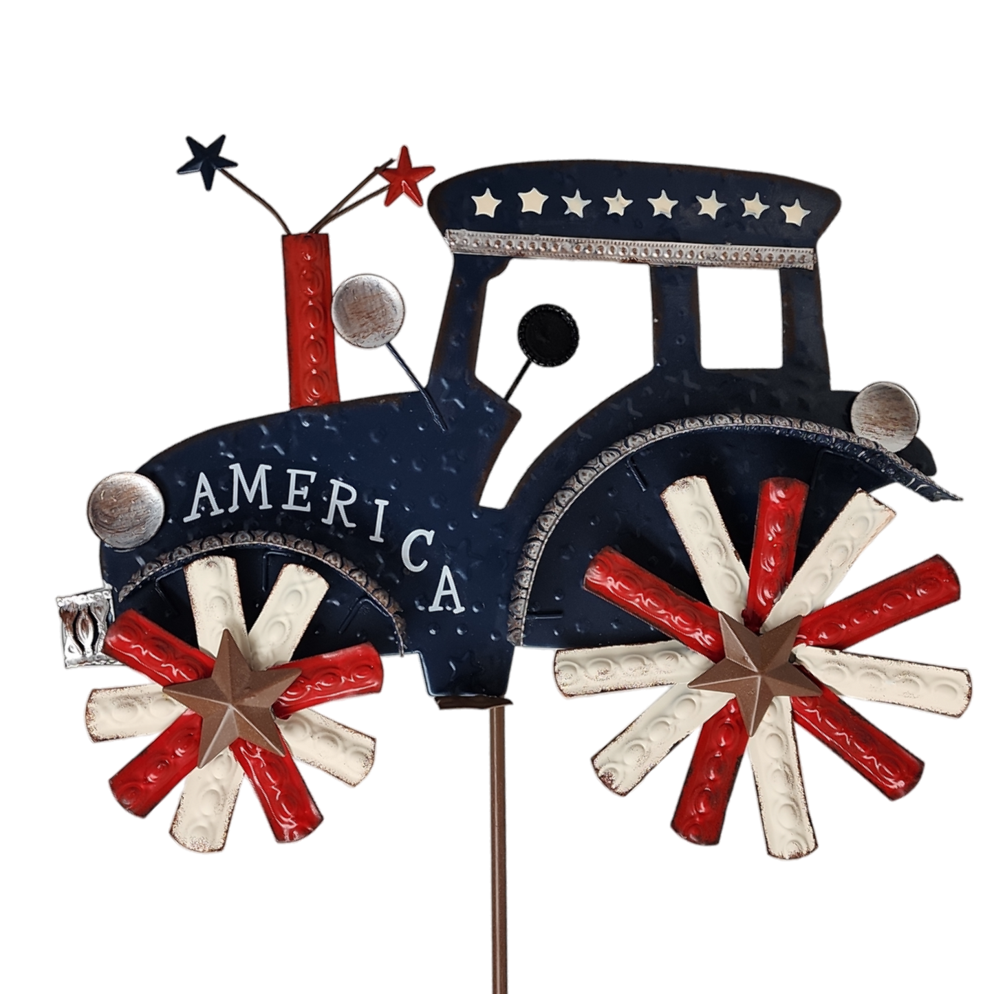 Patriotic Tractor 36 Inch Wind Spinner -