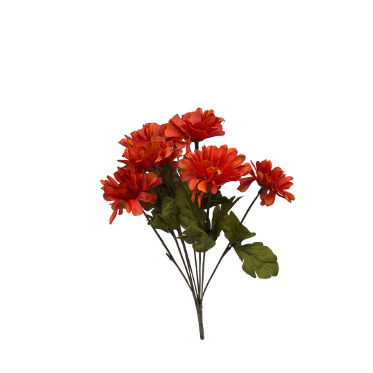 12.5 inch Faux Burnt Harvest Copper Gerbera Bush