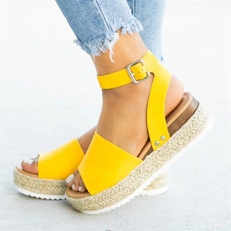 Ladies Elegant Leopard Shoes For Women High Heels Sandals Summer Flip Flop Platform Sandals High Platform Sandals Thick Bottom Belt Buckle Shoes Adjustable Strap Sandals