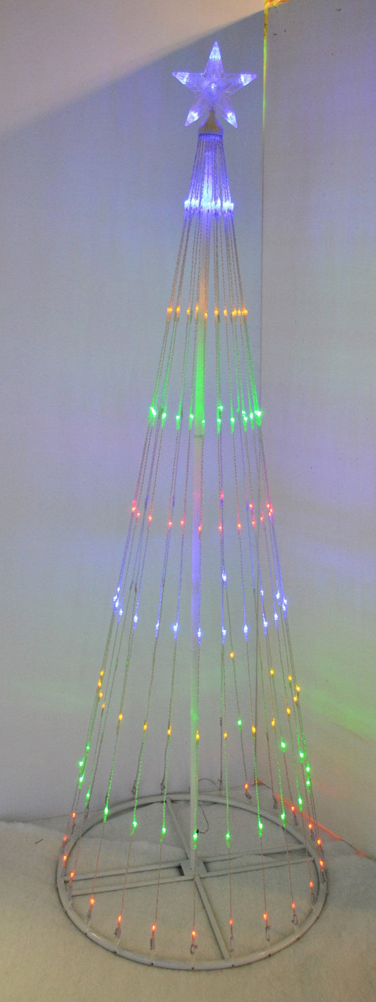 6 Ft Multi-Color Light Show Wire Cone Tree with 198 LED / 24 Patterns