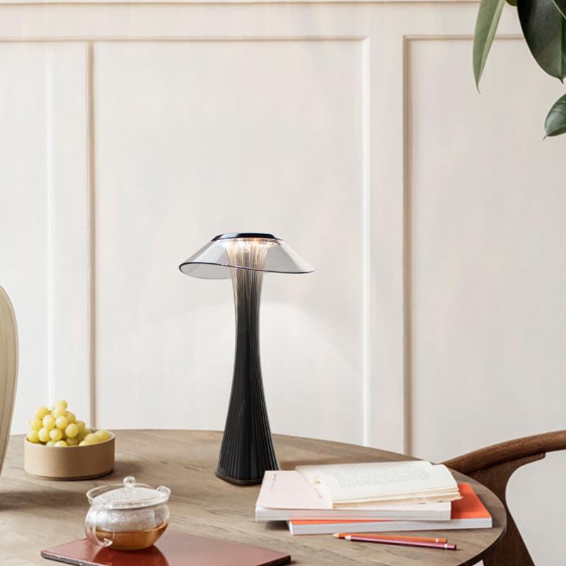 LED Table Lamp USB Charging Dimmable Protection Eyes Smart Touch Switch Bedside Lamps Transparent Crystal Creative Table Light Decorative Table Lamp Cute Study Lamps for Bedroom Décor
